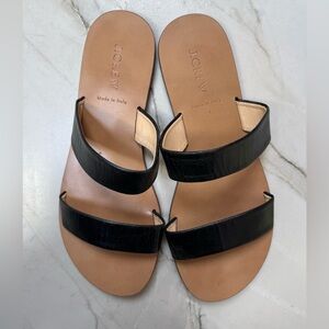 J Crew Leather Flat Sandals